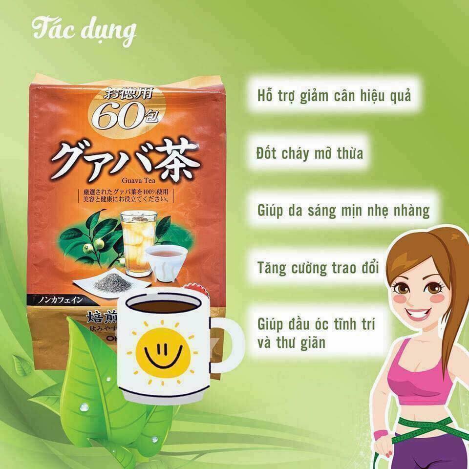 Trà Giảm Cân Vị Ổi Orihiro Guava Tea Nhật Bản 60 gói.